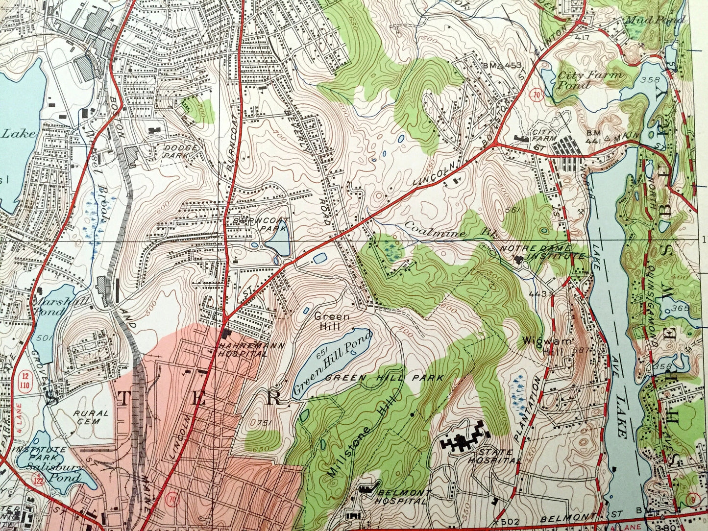 Antique Worcester North, Massachusetts 1948 US Geological Survey Topographic Map – Boyleston, Holden, Leicester, Shrewsbury, Morningdale, MA