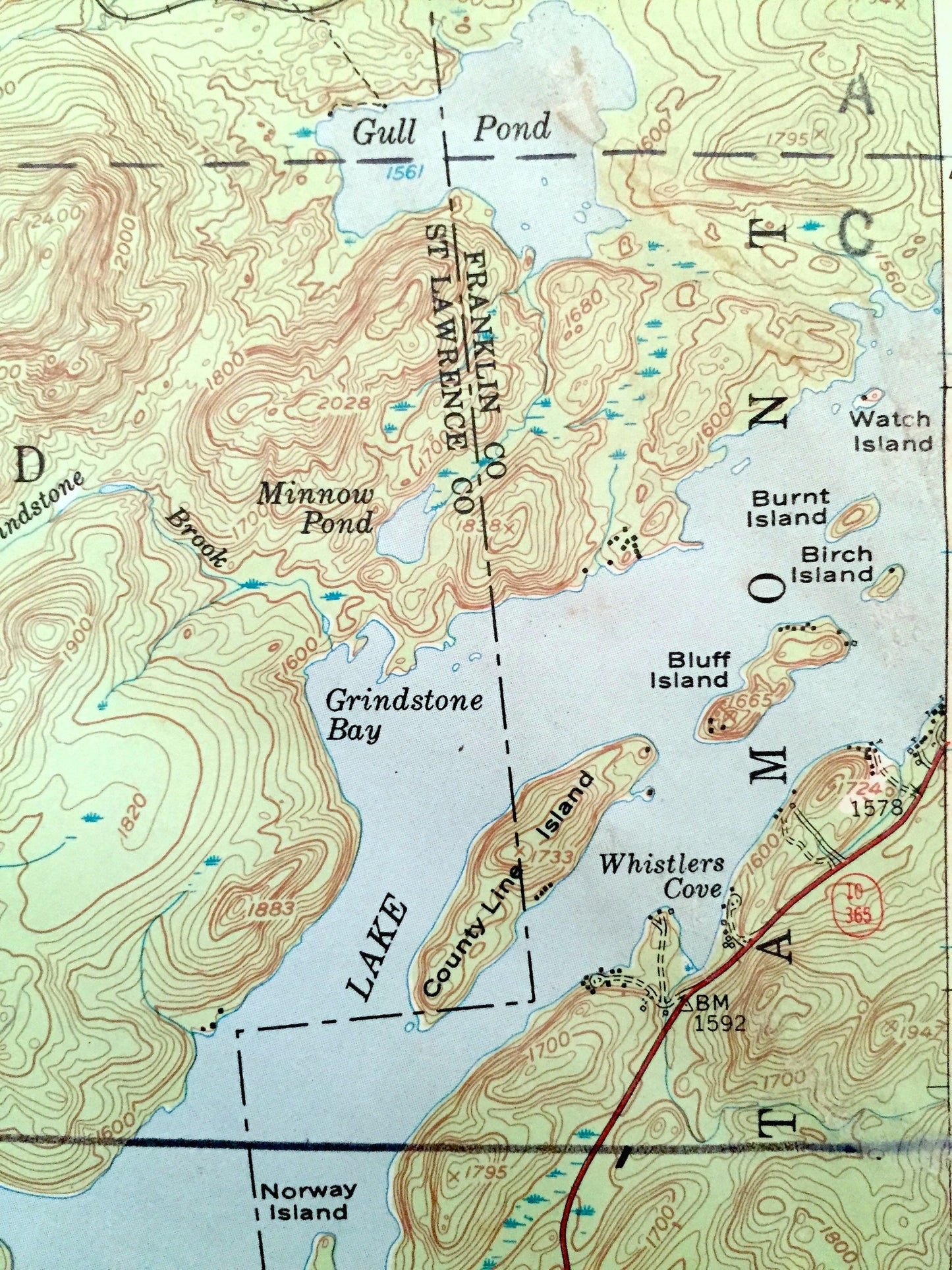 Antique Tupper Lake, New York 1954 US Geological Survey Topographic Map – Adirondacks, Colton, Piercefield, Altamont Long Hamilton County NY