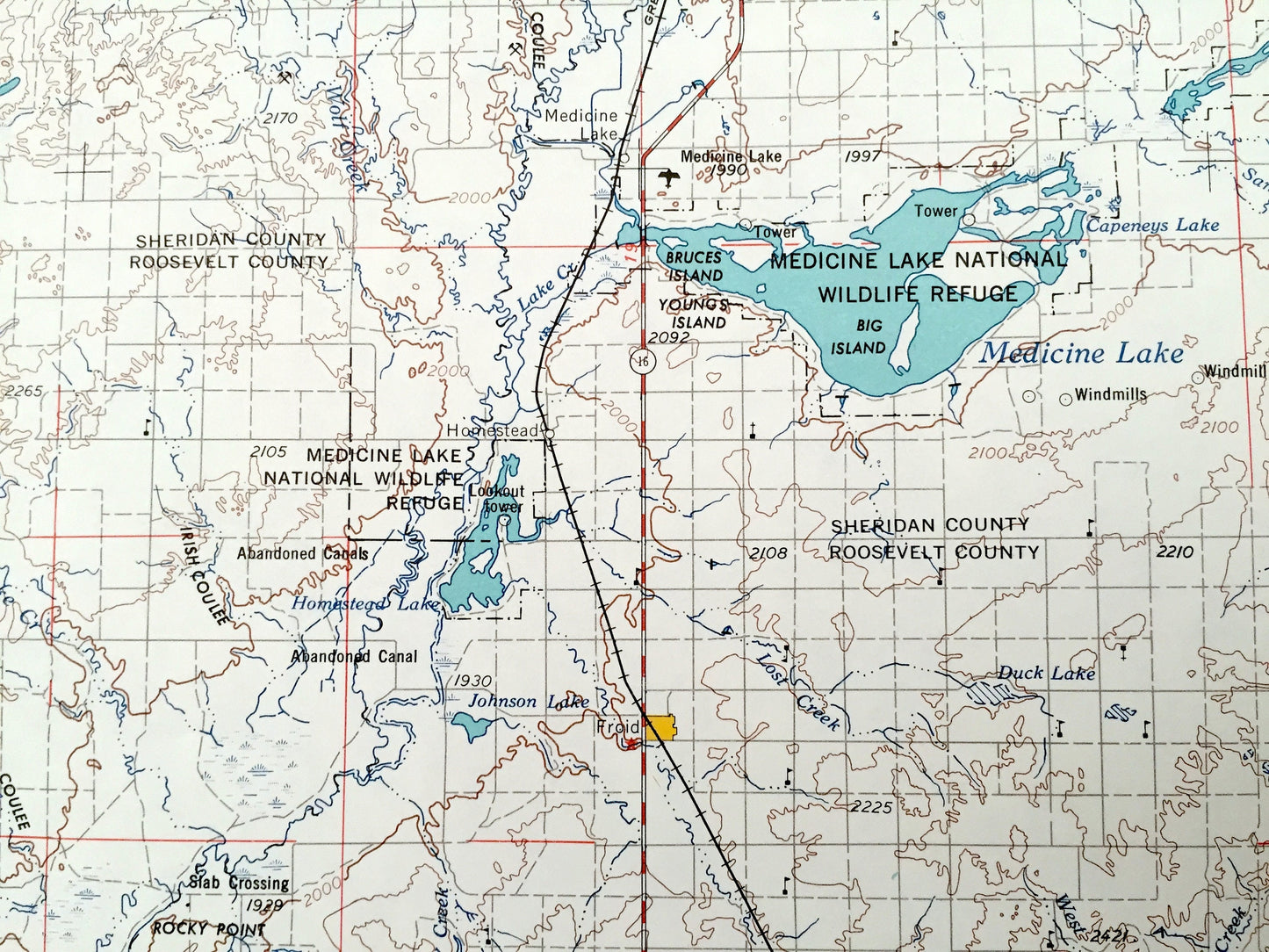 Antique Wolf Point, Montana 1954 US Geological Survey Topographic Map – Poplar, Culbertson, Scobey, Plentywood, Froid Fort Kipp, Peerless MT