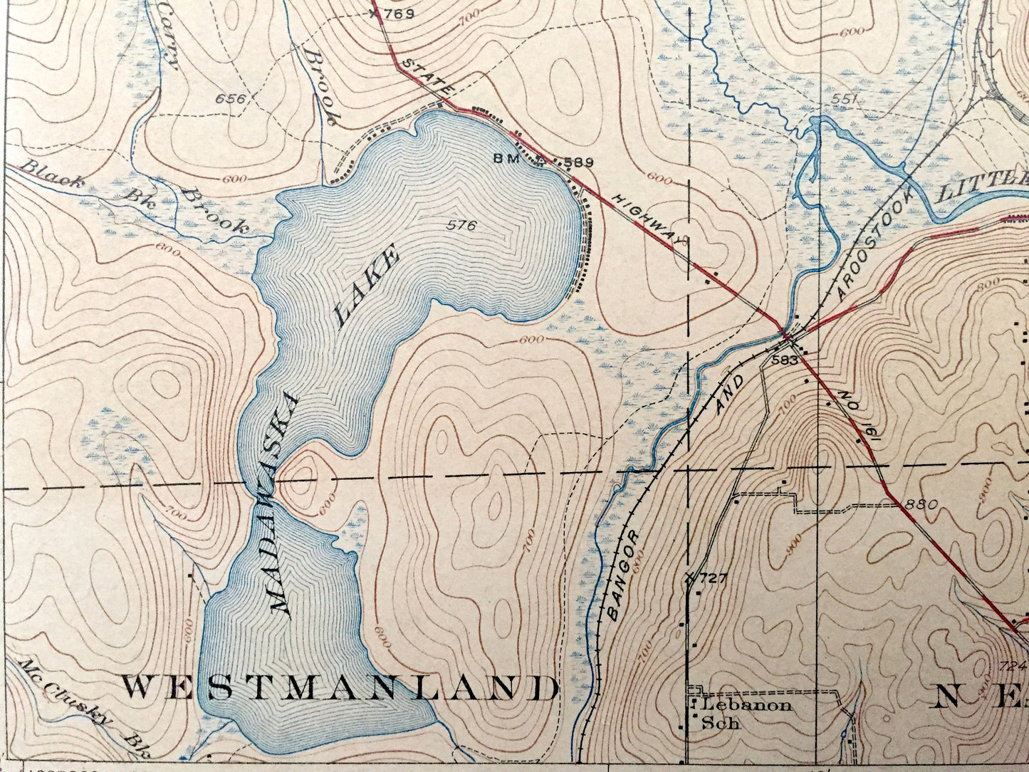 Antique Stockholm, Maine 1931 US Geological Survey Topographic Map – Aroostook County, Madawaska, Grand Isle, Van Buren, Cyr, New Sweden ME