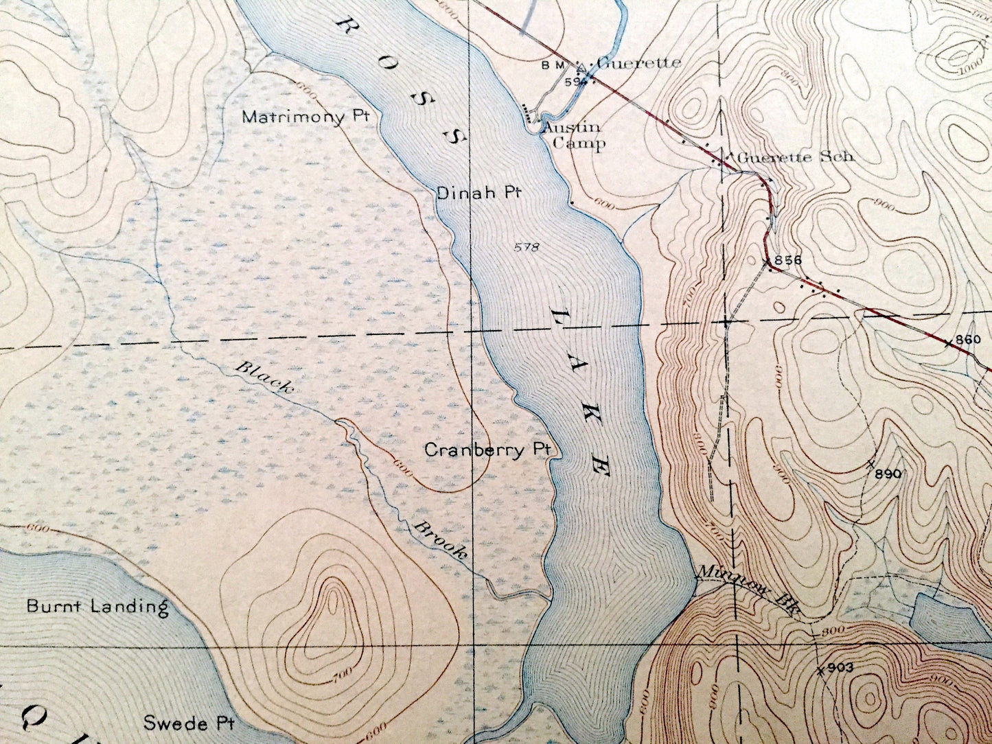 Antique Square Lake, Maine 1931 US Geological Survey Topographic Map – Fort Kent, Frenchville, Saint Agatha, New Canada, Eagle, Aroostook ME