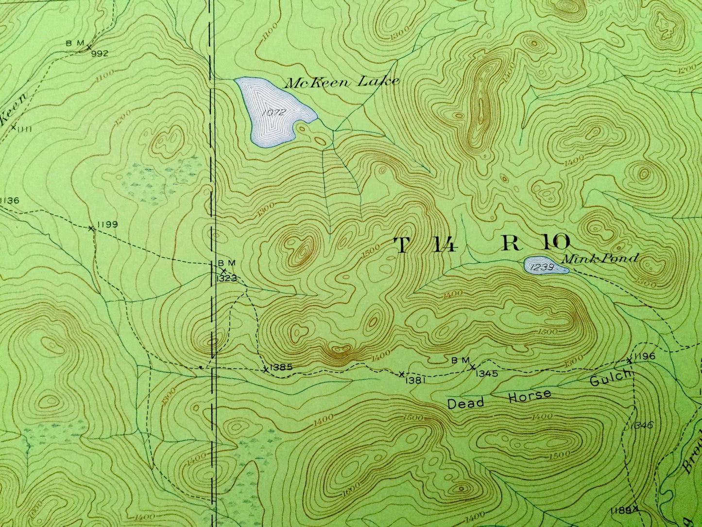 Antique Allagash Falls, Maine 1932 US Geological Survey Topographic Map – Aroostook County, Michaud Farm, WELS, Musquacook, McGargle Rocks