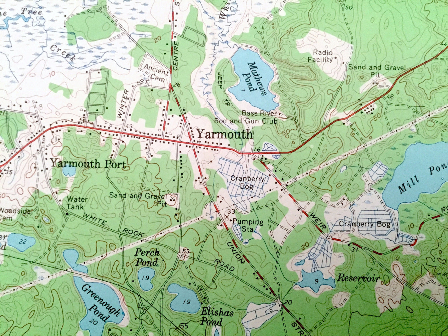 Antique Dennis, Massachusetts 1961 US Geological Survey Topographic Map – Yarmouth, Brewster, Dennis Port, Cape Cod, Harwich, New Boston, MA