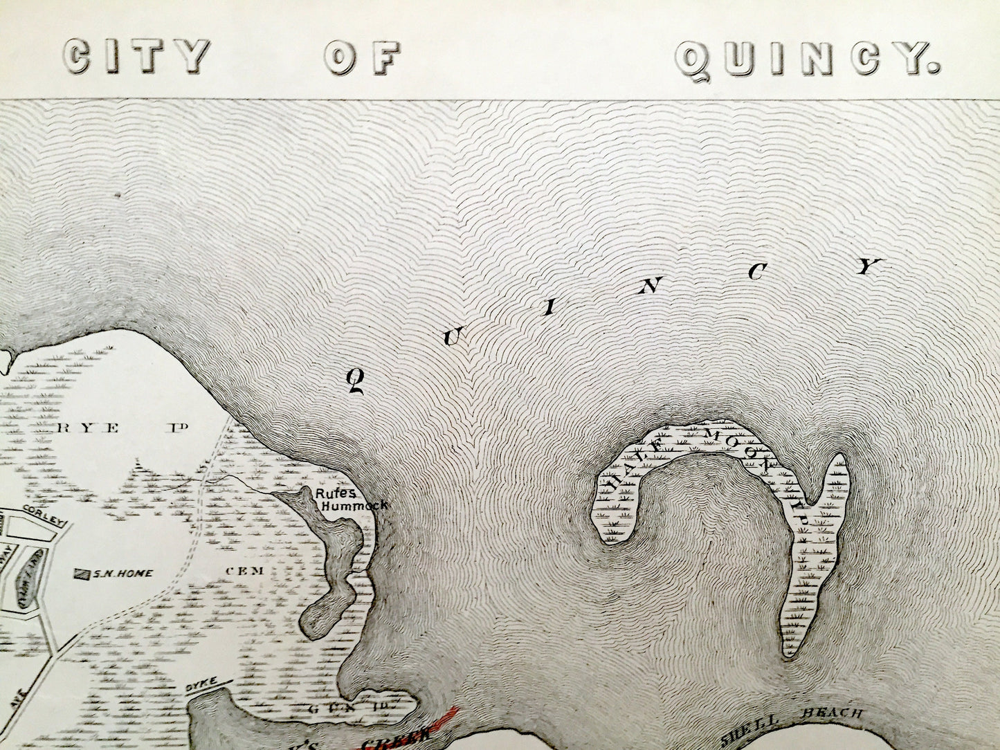 Antique 1891 Quincy, Massachusetts Street Map from George H Walker & Co – Norfolk County, Wollaston, Weymouth, Braintree, Rough Neck, MA
