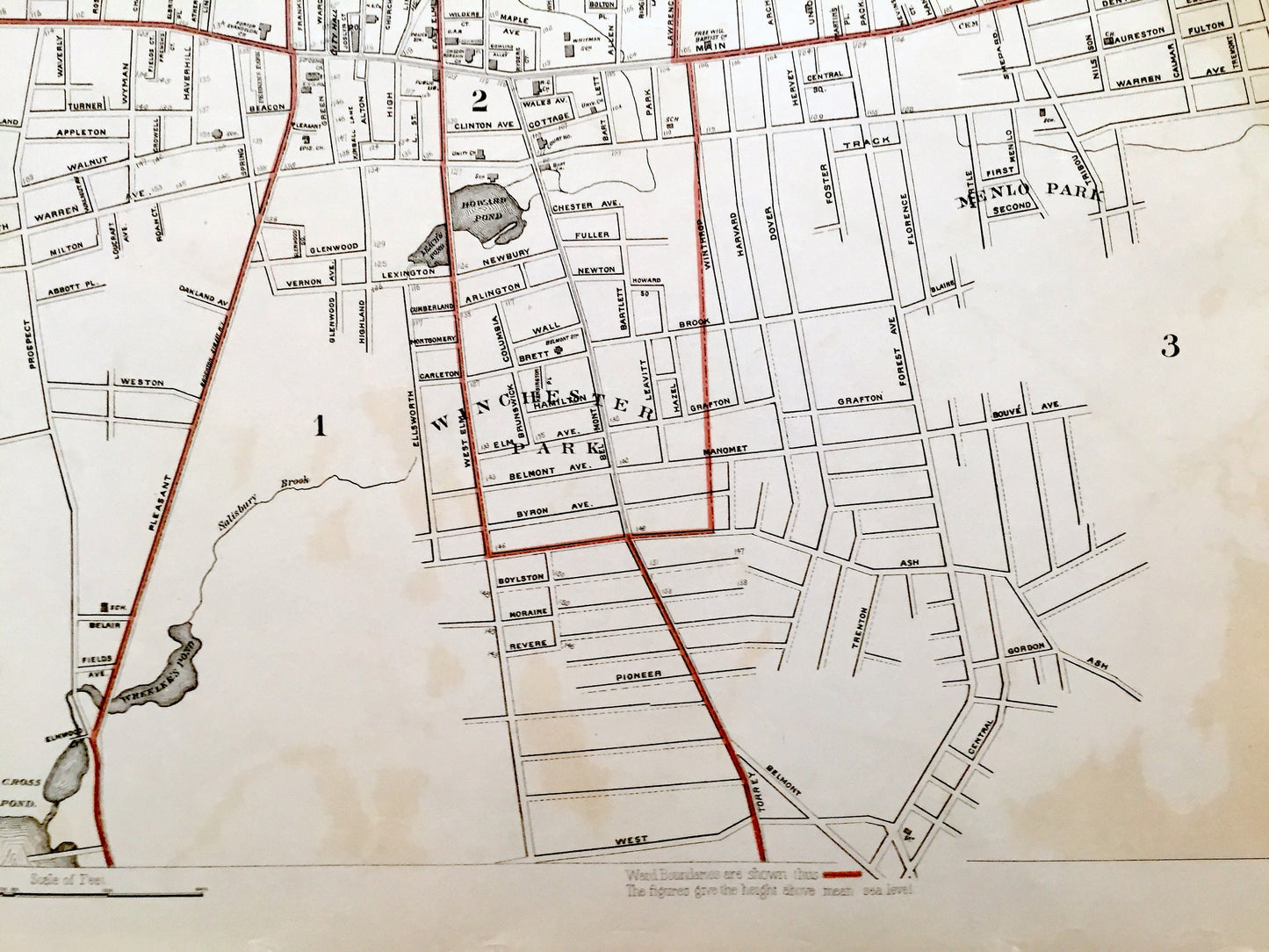 Antique 1891 Brockton, Massachusetts Street Map from George H Walker & Co – Plymouth County, Montello, Menlo Park, West Bridgewater, MA