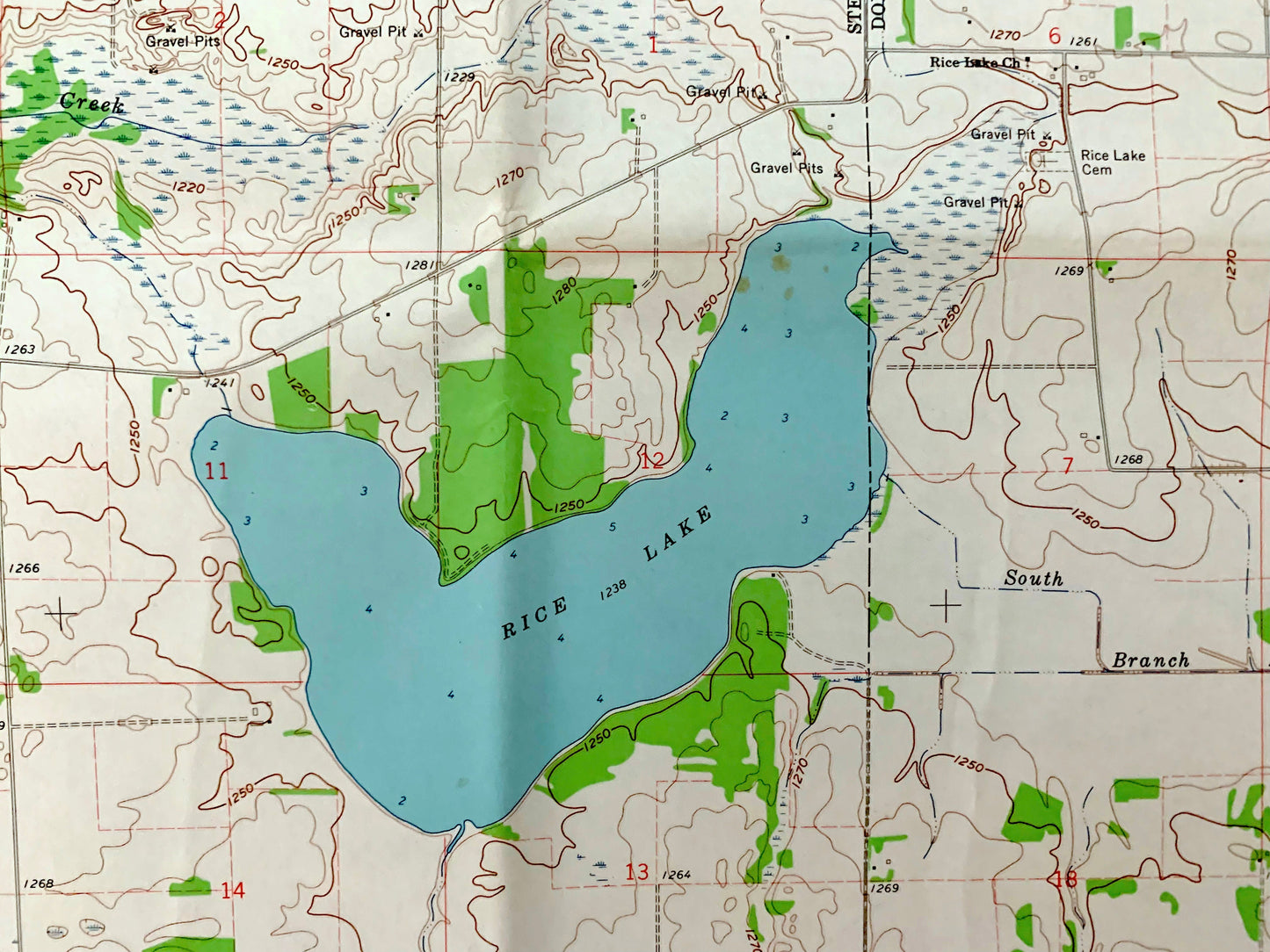 Antique Owatonna SE, Minnesota 1962 US Geological Survey Topographic Map – Steele, Dodge County, Merton, Ellington, Havana, Claremont, MN