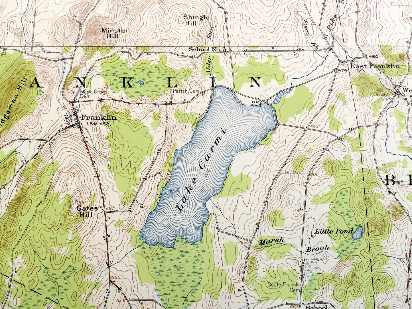 Antique Enosburg Falls, Vermont 1953 US Geological Survey Topographic Map – Sheldon, Fairfield, Berkshire, Bakersfield, Albans Lake Carmi VT