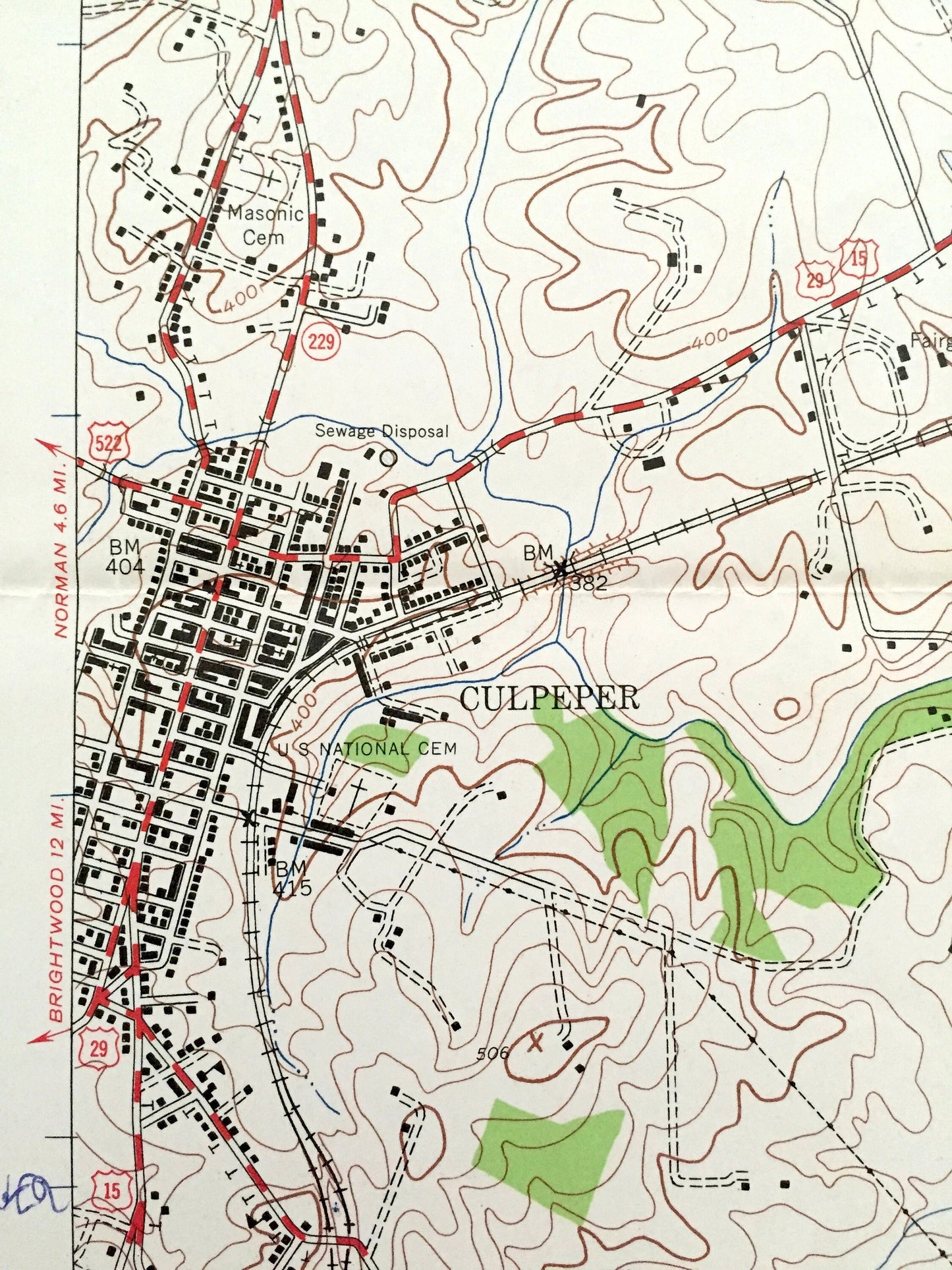 Antique Culpeper East, Virginia 1943 US Geological Survey Topographic Map – Orange County, Stevensburg, Brandy Station, Mount Pony, VA