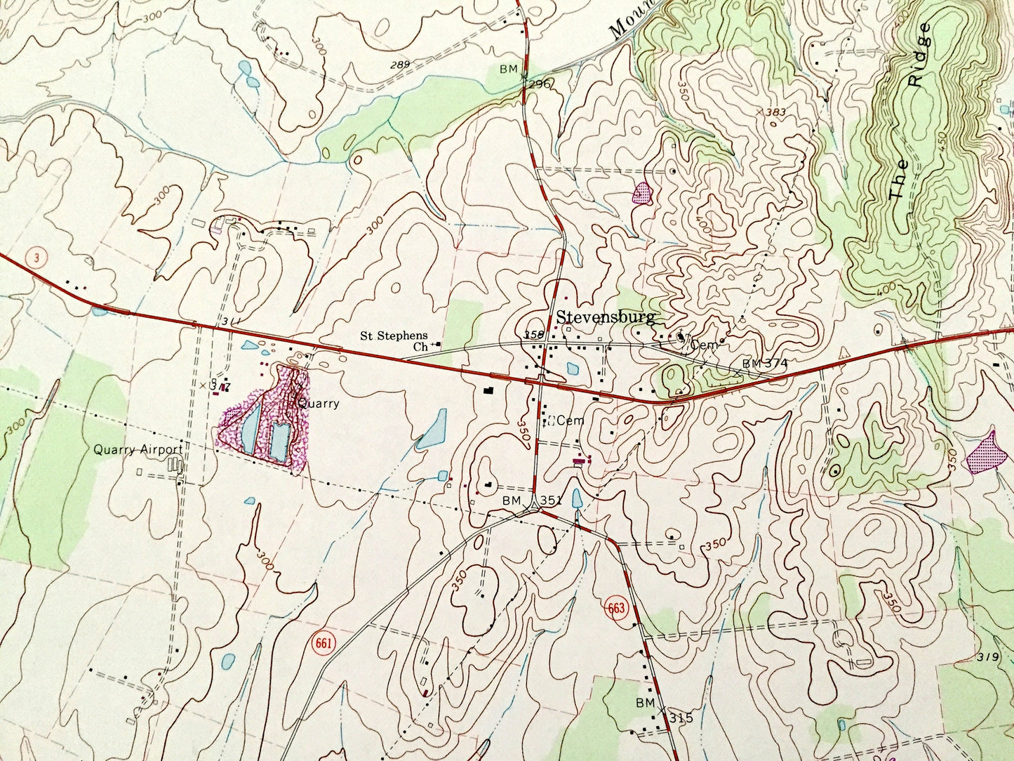Antique Culpeper East, Virginia 1973 US Geological Survey Topographic Map – Orange County, Stevensburg, Brandy Station, Mount Pony, VA