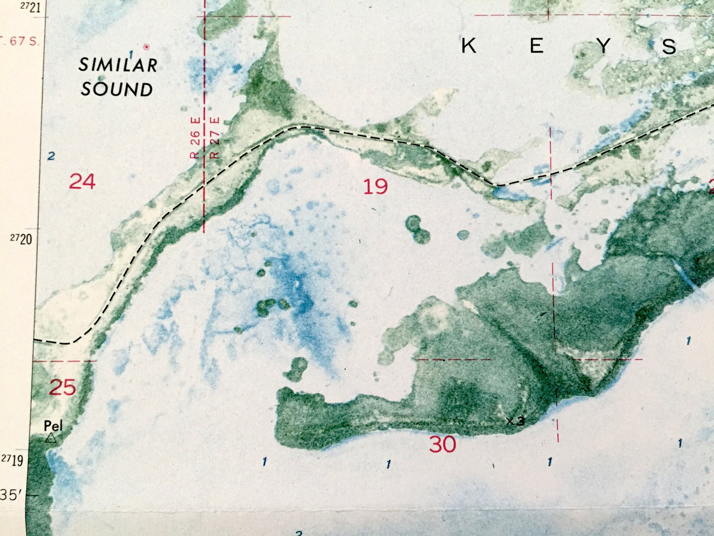 Antique Saddlebunch Keys, Florida 1972 US Geological Survey Topographic Map – Monroe County, Sugarloaf Key, Beach, Sound, Wells, Key West FL