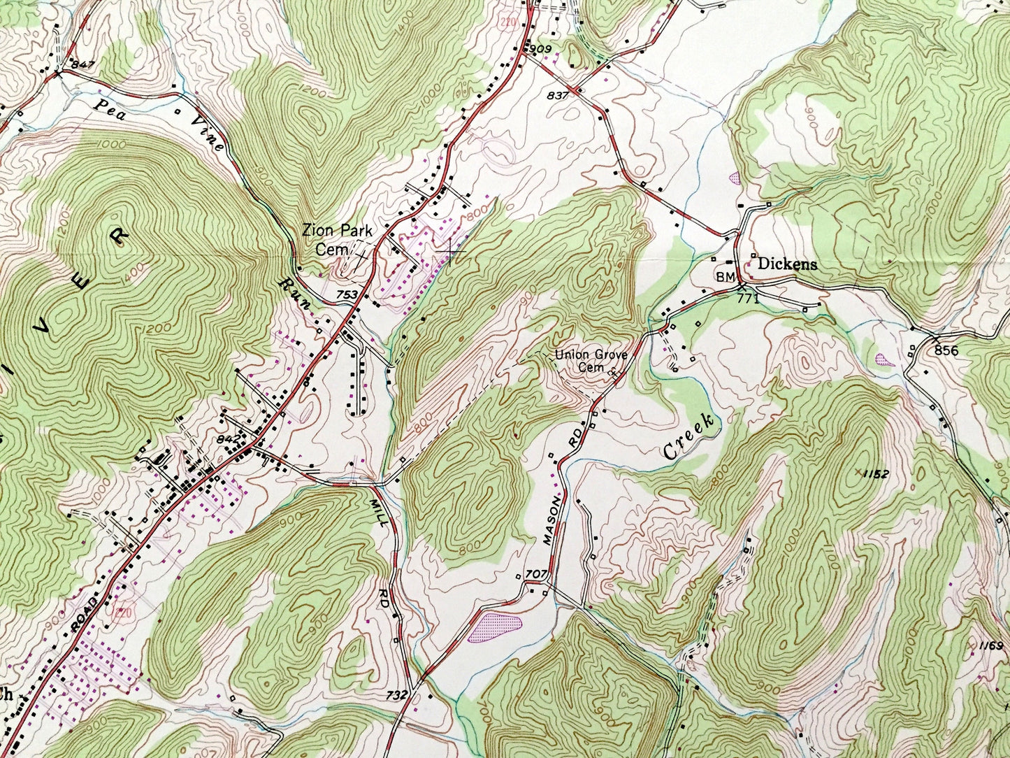Antique Evitts Creek, Maryland 1949 US Geological Survey Topographic Map – Cumberland, Pennsylvania, Yonkers, Rocky Gap State Park, MD PA
