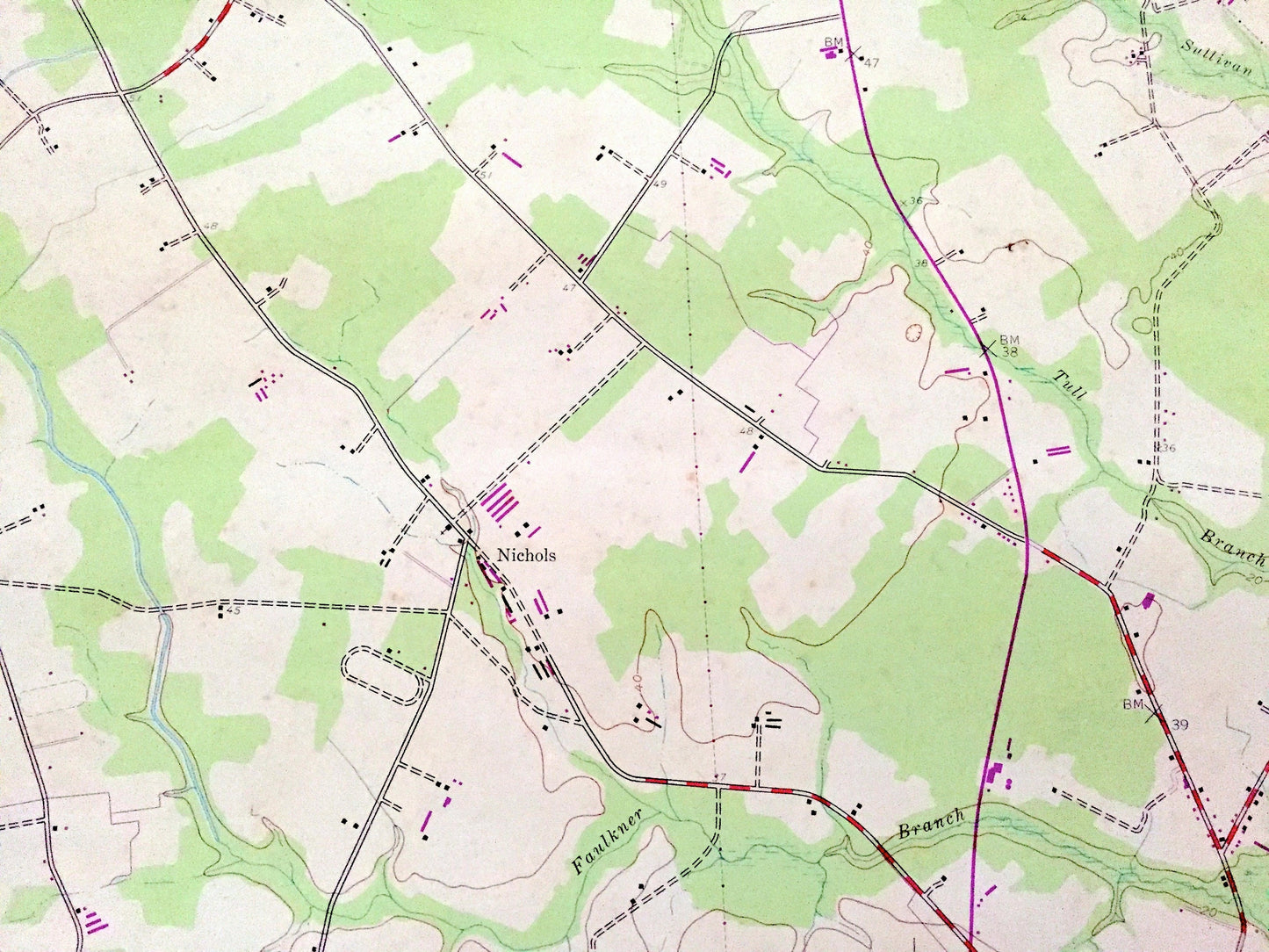 Antique Federalsburg, Maryland 1944 US Geological Survey Topographic Map – Caroline, Dorchester County, Williamsburg, Hurlock, Nichols, MD
