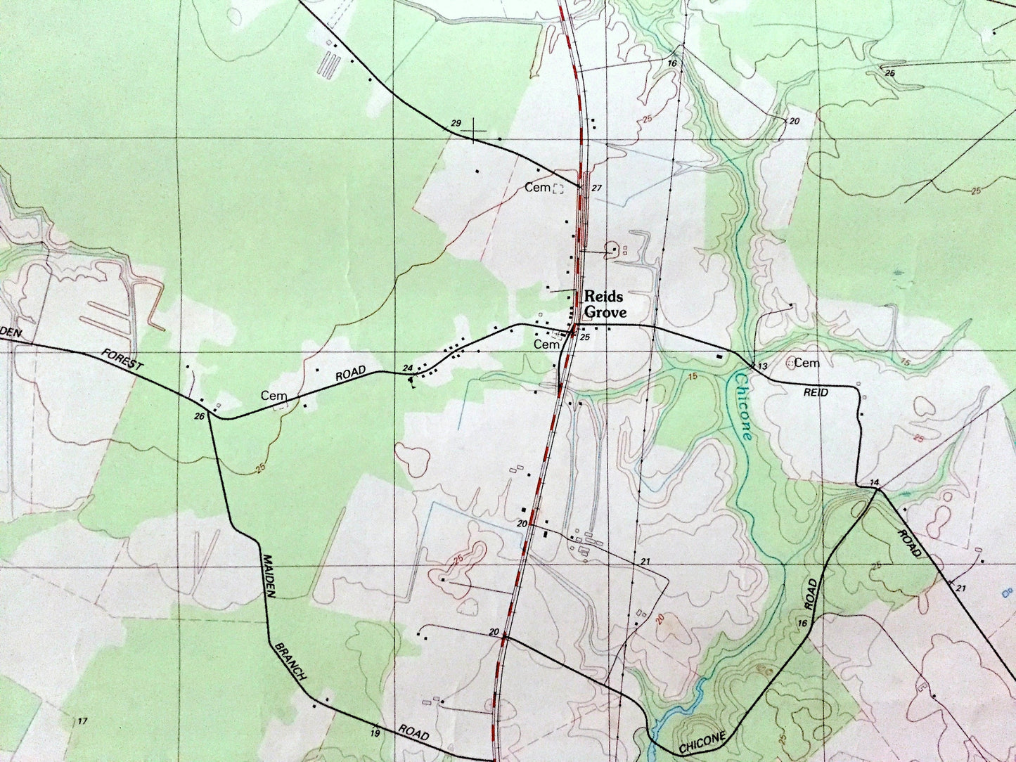 Antique Rhodesdale, Maryland 1988 US Geological Survey Topographic Map – Dorchester County, Hurlock, Eldorado, Brookview, Nanticoke RIver MD