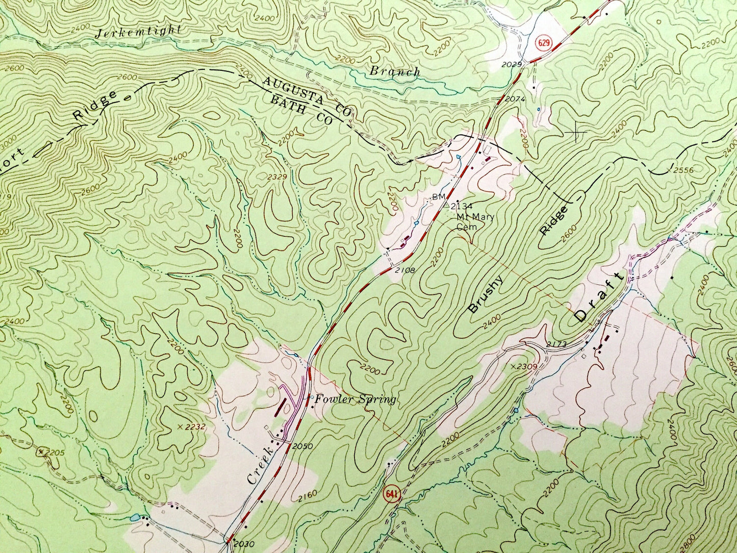 Antique Deerfield, Virginia 1967 US Geological Survey Topographic Map – August, Bath, Highland County, George Washington National Forest, VA