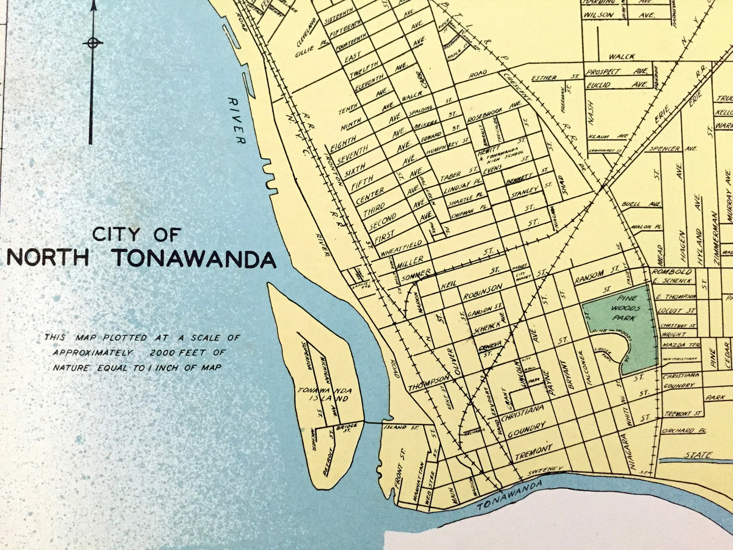 Antique Long Beach, Oswego, North Tonawanda & Fulton, New York 1941 Historical Atlas City Street Map – Nassau, Erie County, Lake Ontario, NY