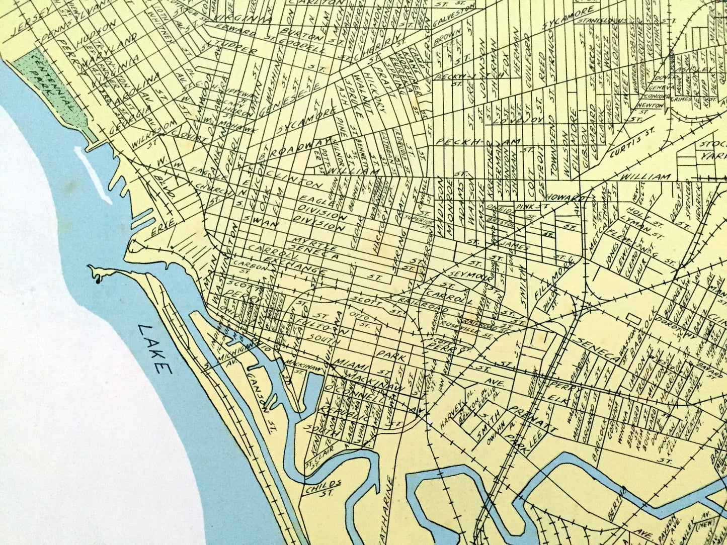 Antique Buffalo, New York 1941 Historical Atlas City Street Map – Erie County, Niagara River, Allentown, Kaisertown, University Heights, NY