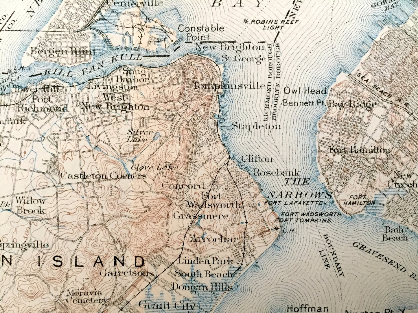 Antique 1902 New Jersey, New York & Pennsylvania US Geological Survey Topographic Map – Hudson River Valley, Montclair, Upstate, Passaic, NJ
