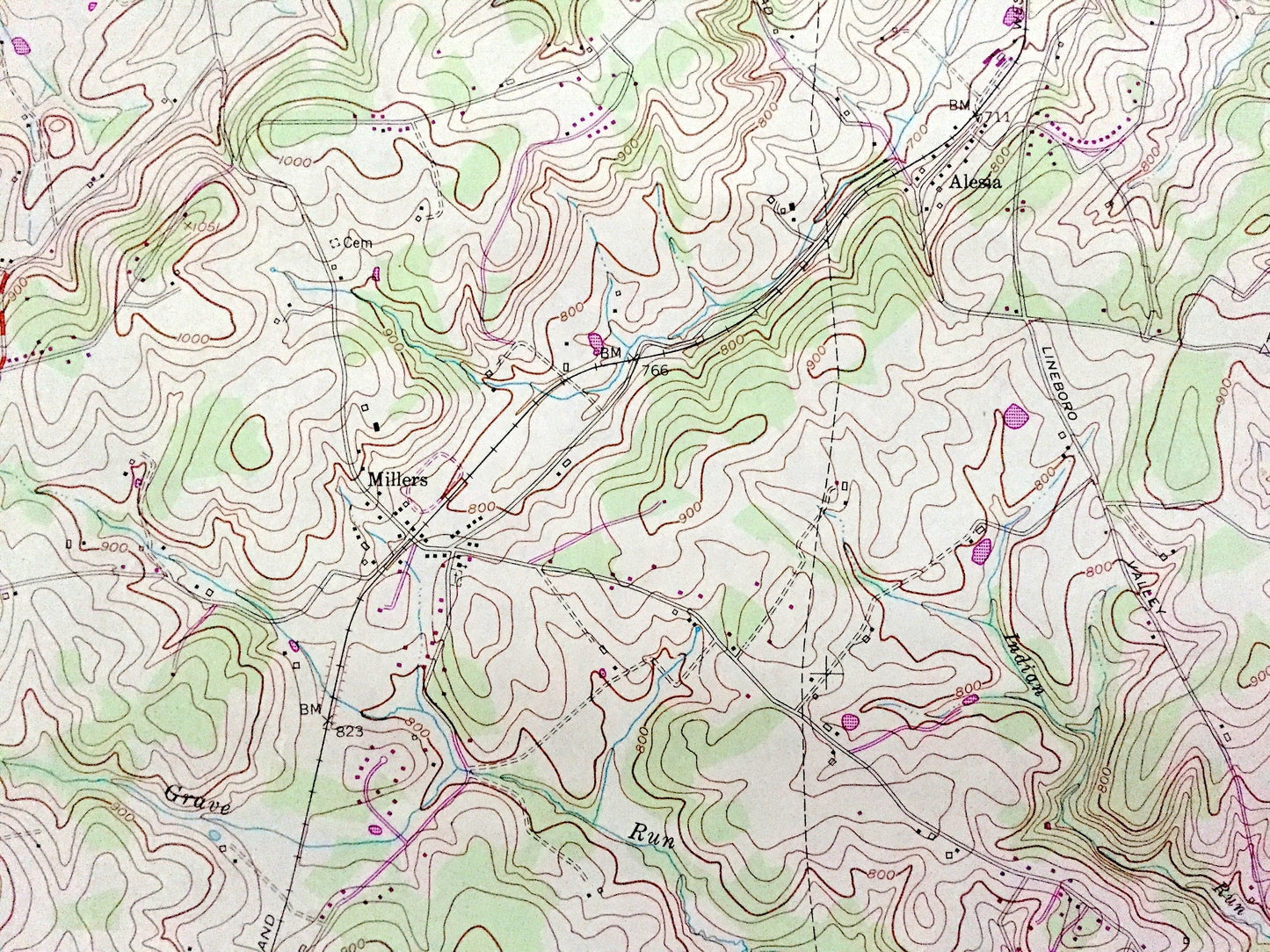 Antique Lineboro, Maryland 1953 US Geological Survey Topographic Map – Carroll County, York, Prettyboy Reservoir, Manheim Pennsylvania MD PA