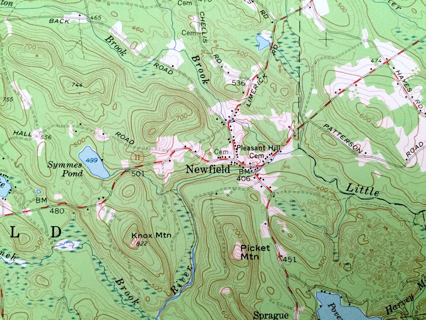 Antique Newfield, Maine 1958 US Geological Survey Topographic Map – York County, Parsonsfield, Limerick, Alfred, Milton, New Hampshire, ME