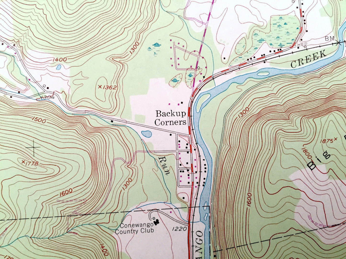 Antique Russell, Pennsylvania 1954 US Geological Survey Topographic Map – Warren County, Chautauqua, Lander, Warren, Conewango Creek, PA