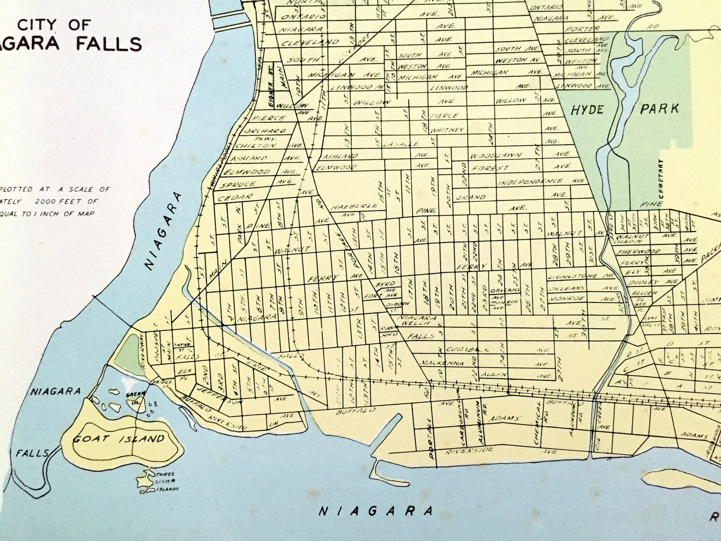 Antique Niagara Falls, Hudson, Cortland & Glen Cove, New York 1941 Historical Atlas City Street Map – Nassau, Columbia County, River Valley