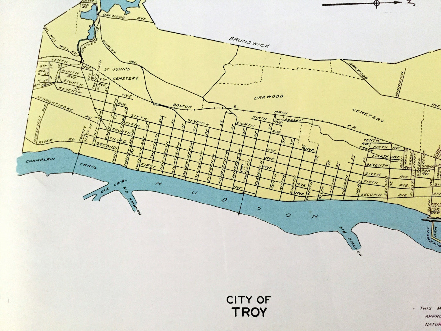 Antique New Rochelle & Troy, New York 1941 Historical Atlas City Street Map – Westchester, Rensselaer County, Hudson River Valley, NY
