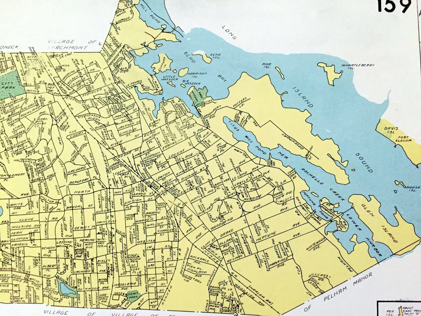 Antique New Rochelle & Troy, New York 1941 Historical Atlas City Street Map – Westchester, Rensselaer County, Hudson River Valley, NY