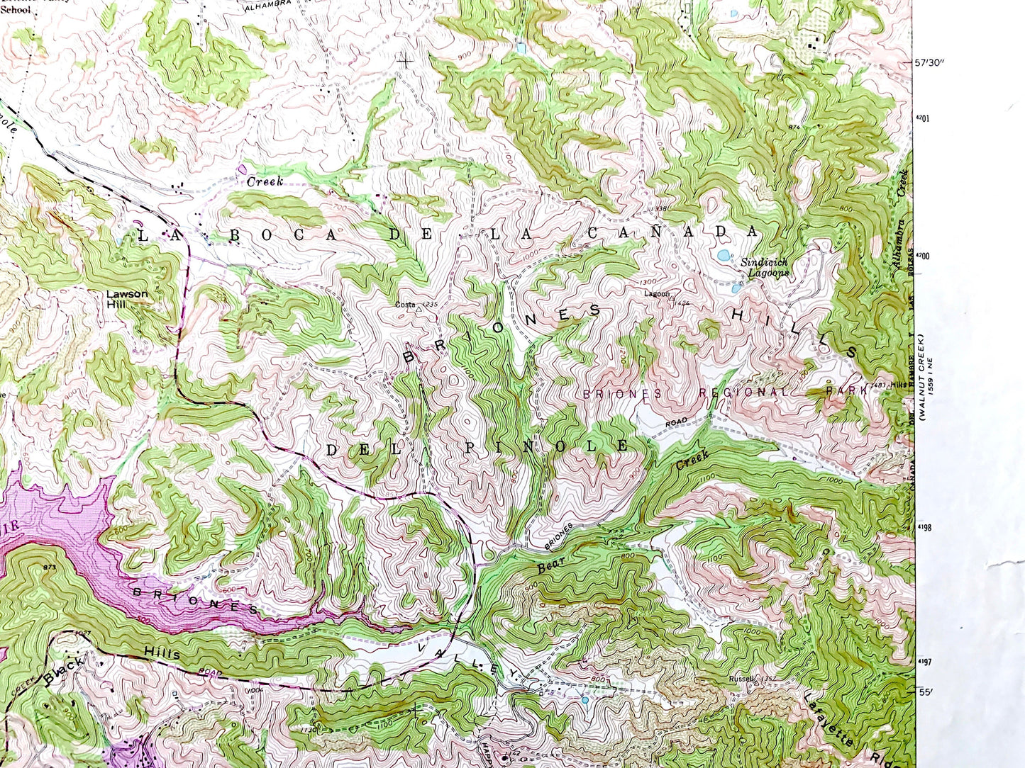 Antique Briones Valley, California 1959 US Geological Survey Topographic Map – Orinda, Martinez, Oakland, Contra Costa County, Alameda CA