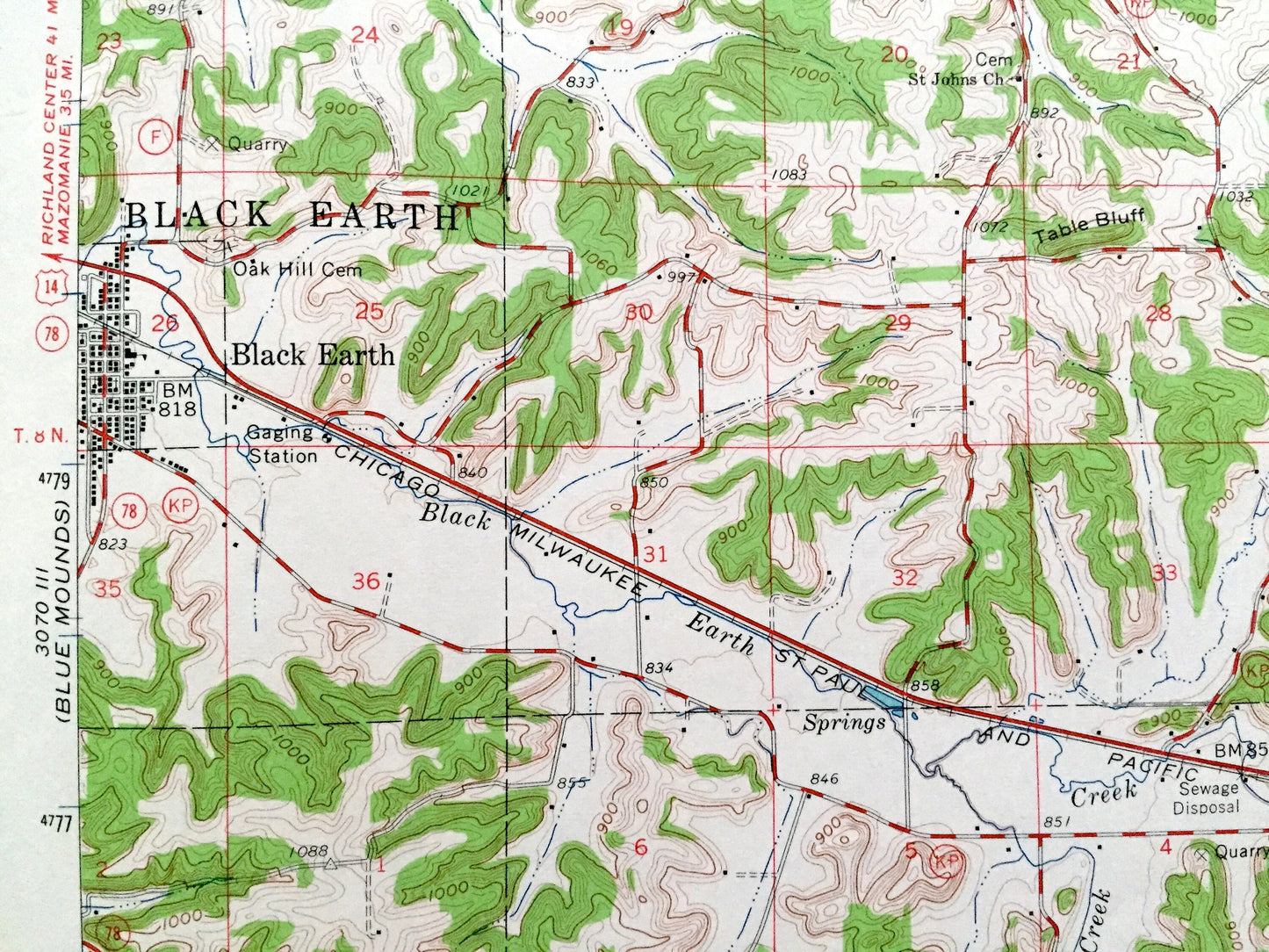 Antique Cross Plains, Wisconsin 1962 US Geological Survey Topographic Map – Dane County, Middleton, Black Earth, Mt Horeb, Mazomanie, WI