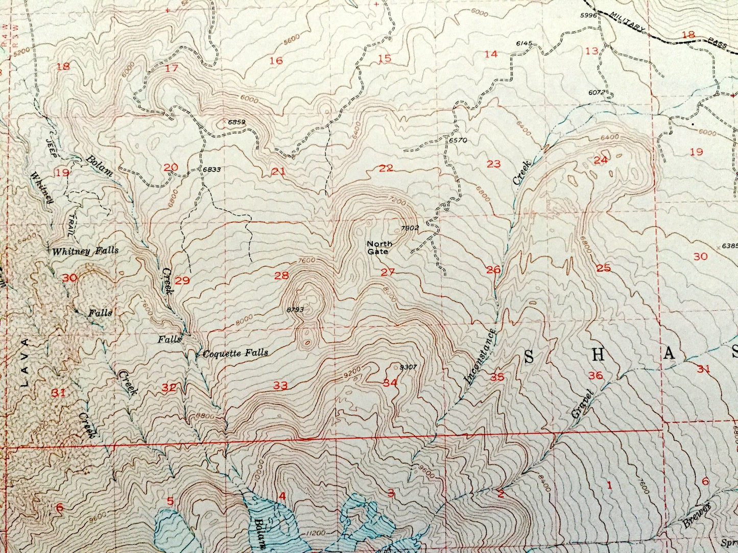 Antique Mount Shasta, California 1954 US Geological Survey Topographic Map – Siskiyou County, Klamath National Forest, McCloud, Ski Park, CA