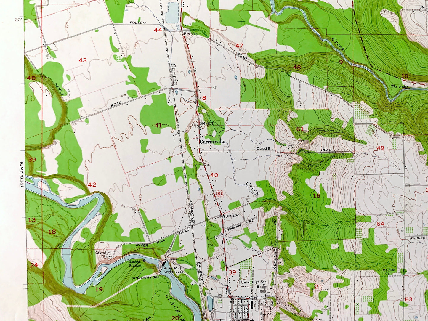 Antique Estacada, Oregon 1961 US Geological Survey Topographic Map – Clackamas County, Eagle Creek, Douglas Ridge, Currinsville, Faraday, OR
