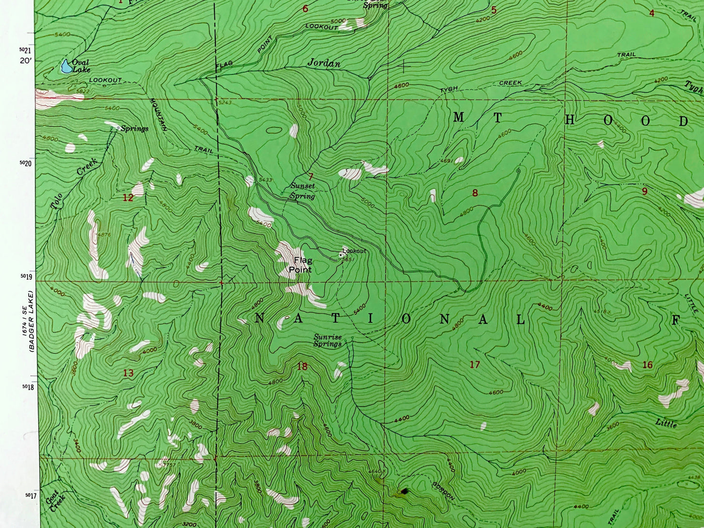 Antique Flag Point, Oregon 1962 US Geological Survey Topographic Map – Hood River, Wasco County, Mount Hood National Forest, Mt OR