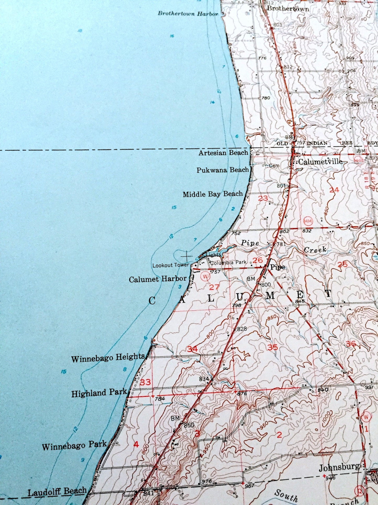 Antique Fond Du Lac, Wisconsin 1955 US Geological Survey Topographic Map – Winnebago, Calumet County, Lake, Oshkosh Taycheedah Black Wolf WI