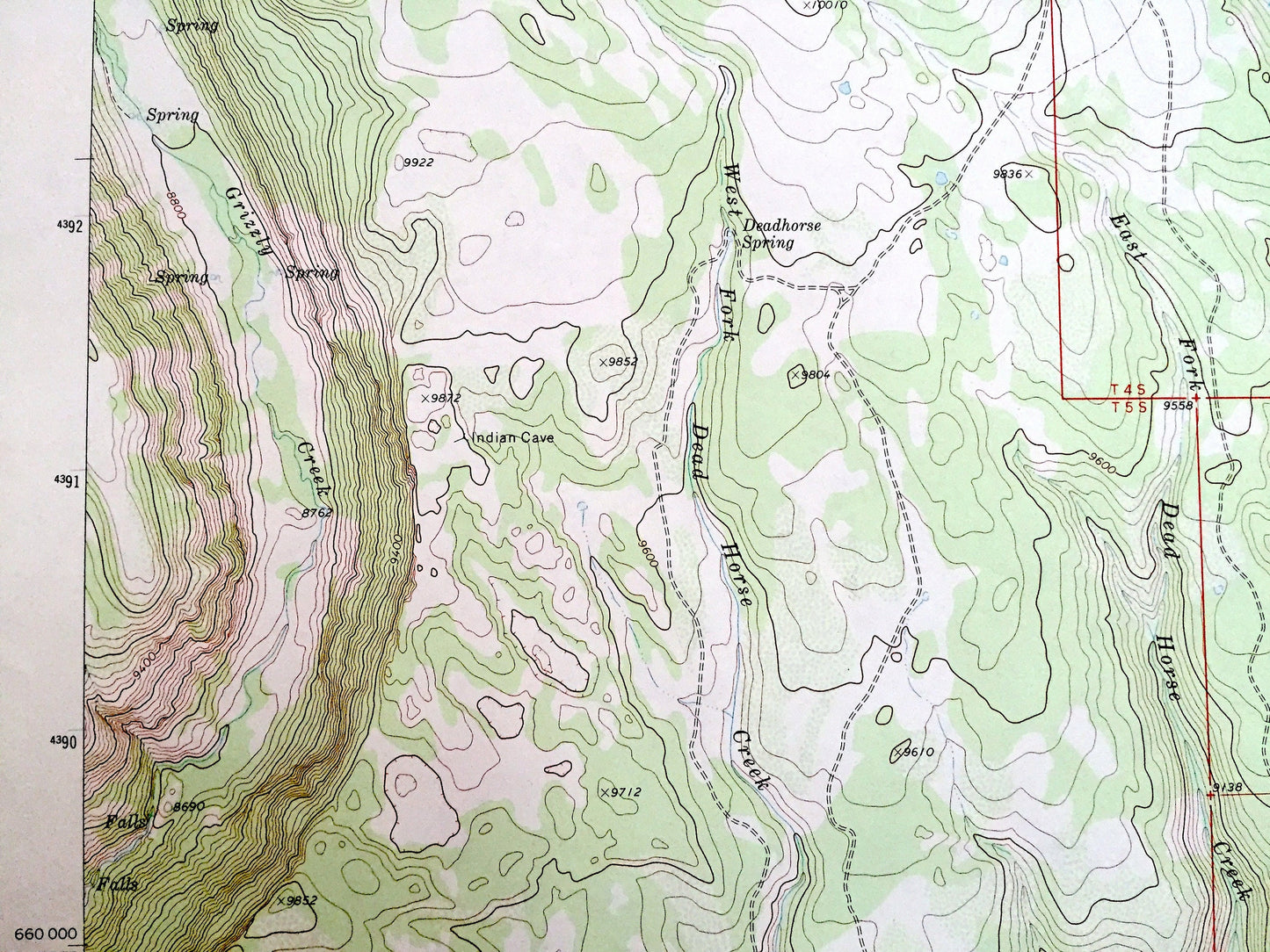 Antique Broken Rib Creek, Colorado 1974 US Geological Survey Topographic Map – White River National Forest, Garfield County, Deep Creek, CO