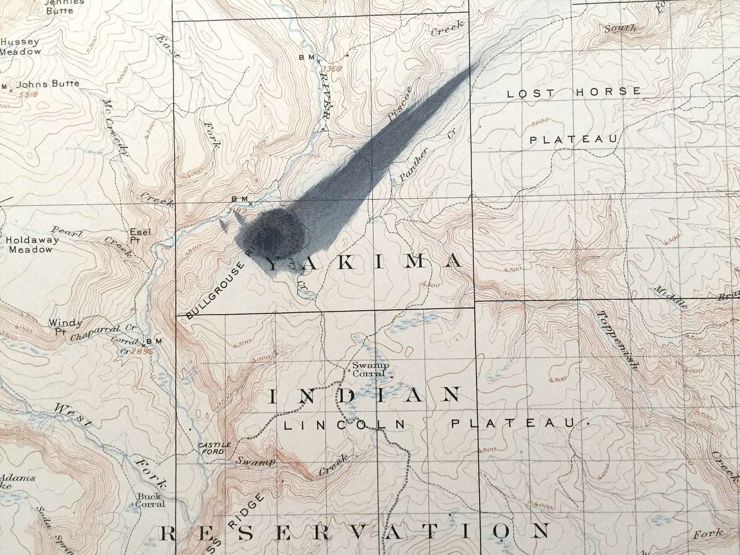 Antique Mount Adams, Washington 1907 US Geological Survey Topographic Map – Yakima, Klickitat County, Mt Rainier National Park, Lewis, WA