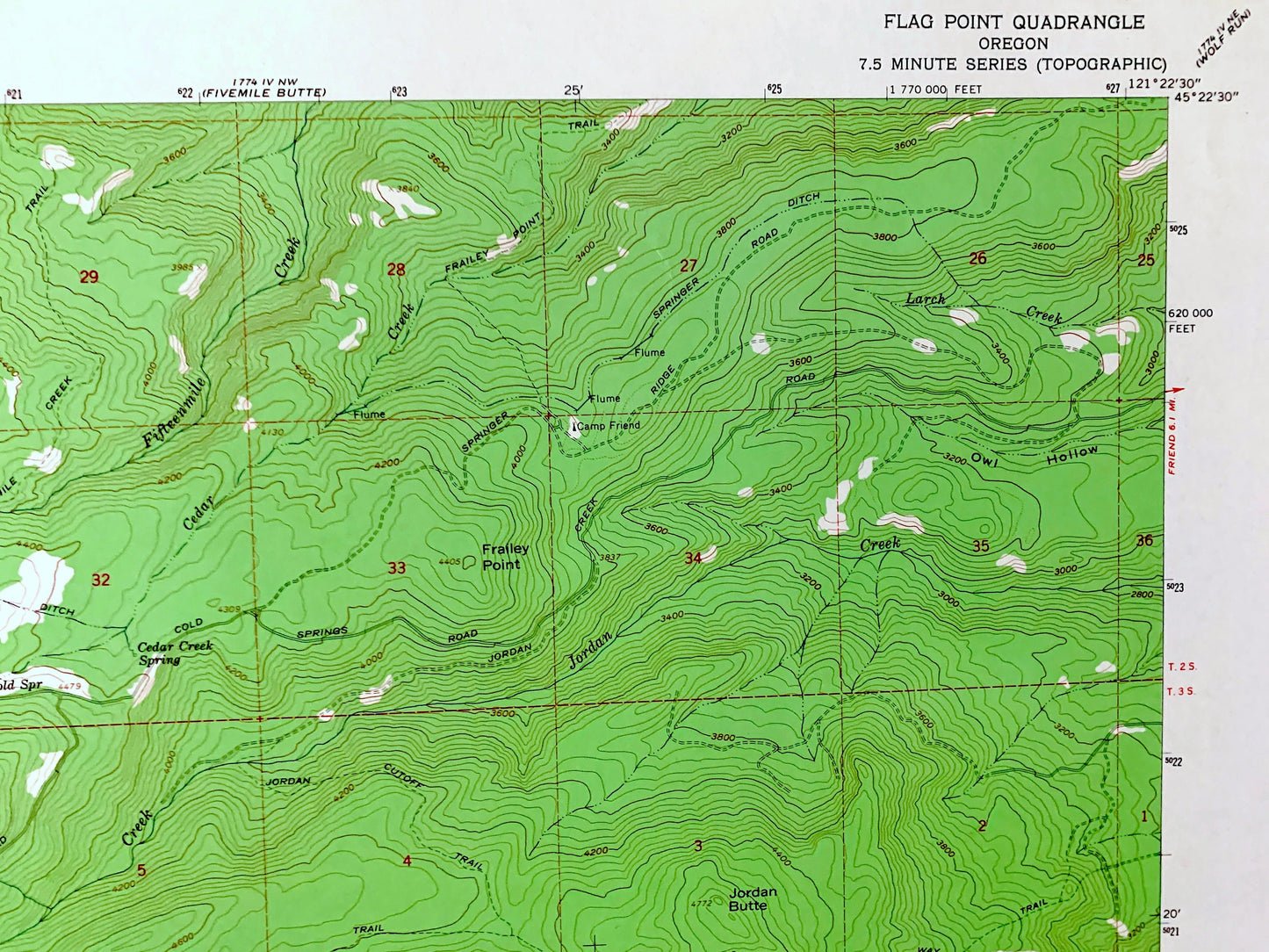 Antique Flag Point, Oregon 1962 US Geological Survey Topographic Map – Hood River, Wasco County, Mount Hood National Forest, Mt OR