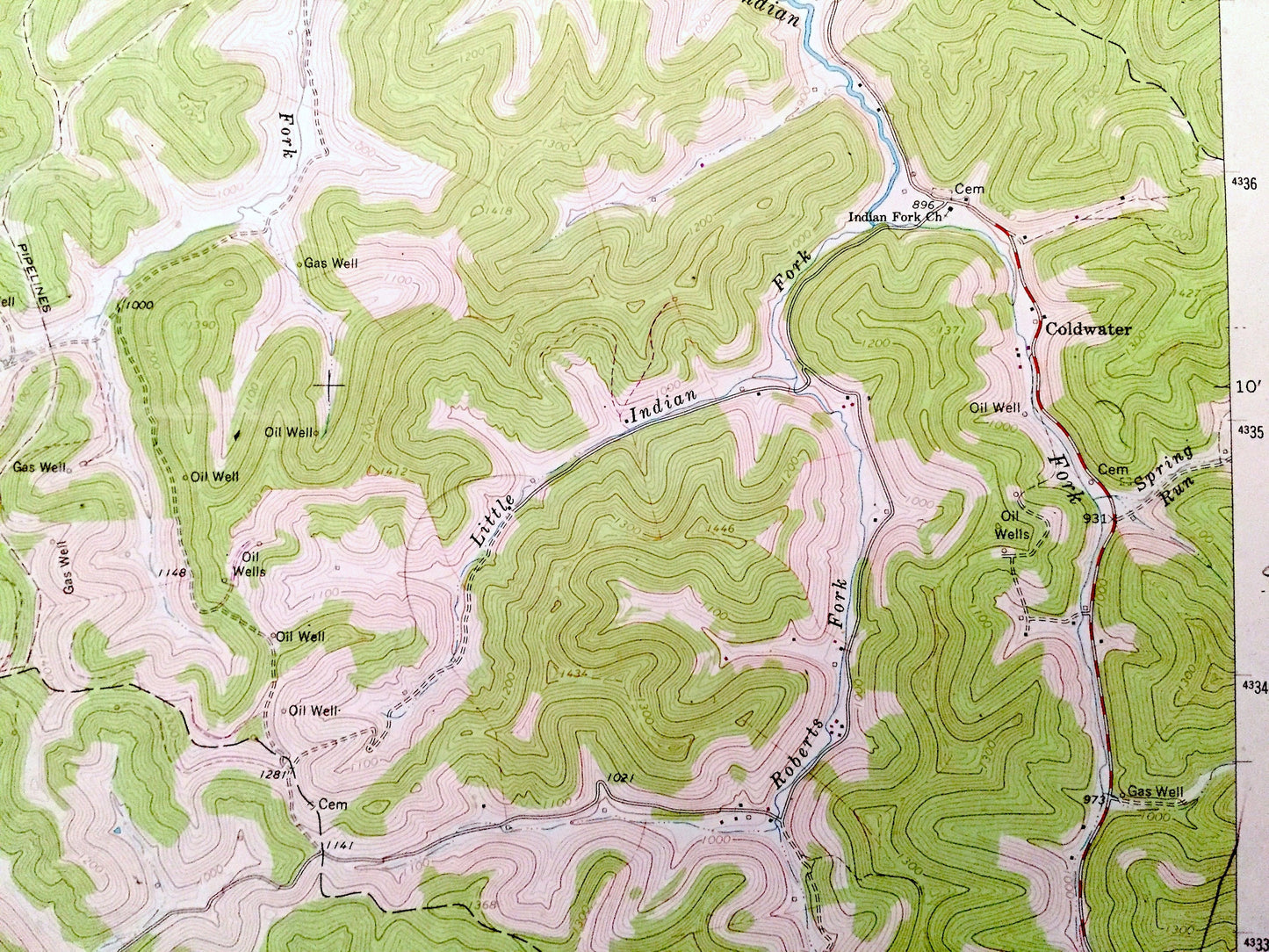 Antique New Milton, West Virginia 1965 US Geological Survey Topographic Map – Lewis, Doddridge County, Cove, Freemans Creek, Leopold, WV