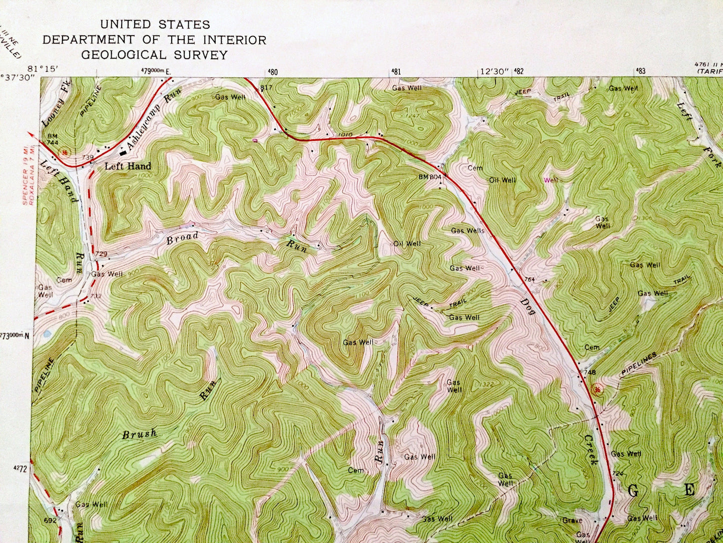 Antique Newton, West Virginia 1966 US Geological Survey Topographic Map – Roane, Kanawha, Clay County, Henry, Ovapa, Pigeon, Wallback, WV