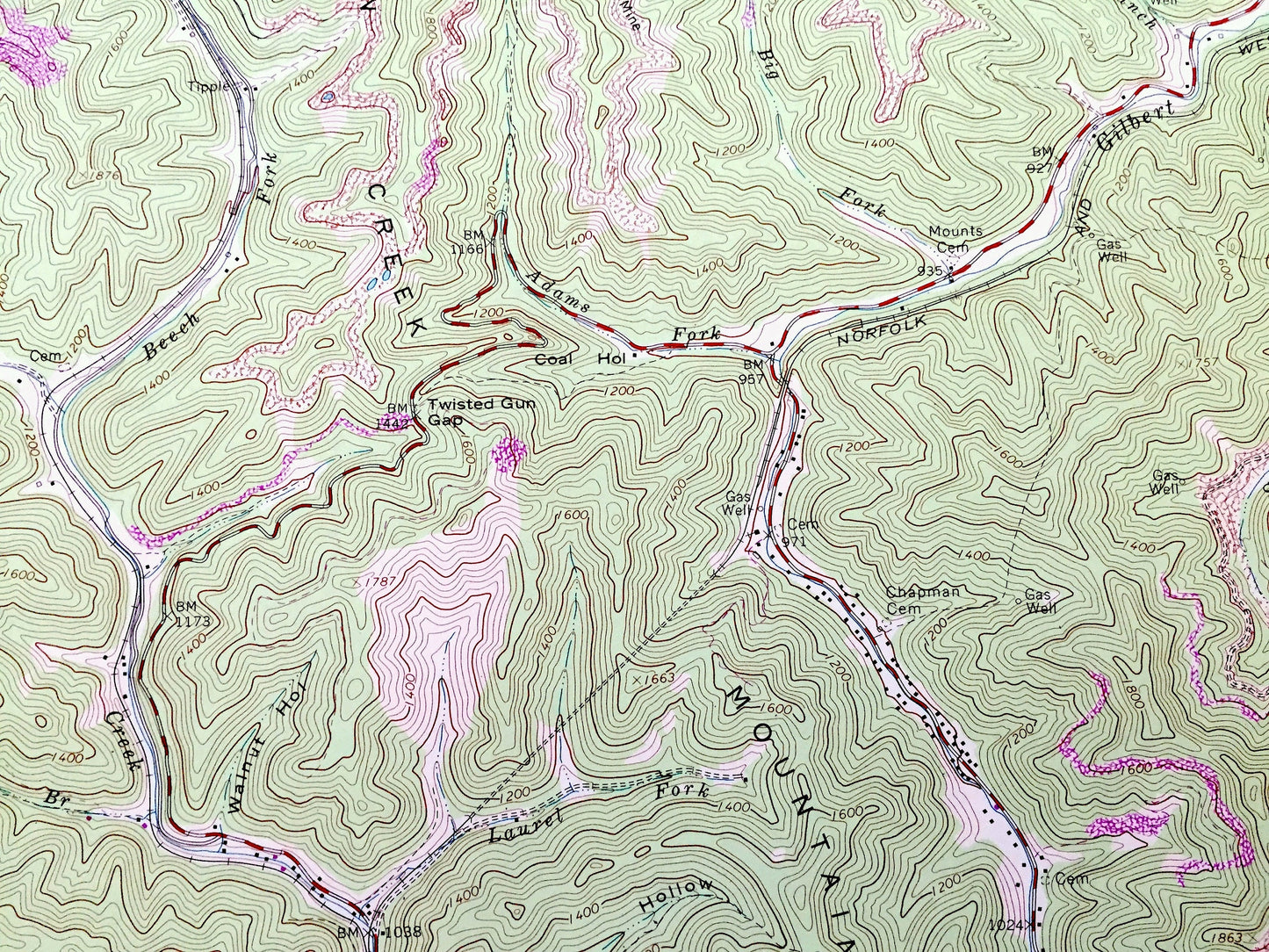 Antique Wharncliffe, West Virginia 1963 US Geological Survey Topographic Map – War Eagle, Wyoming City, Glen Alum, Gilbert, Isaban, WV