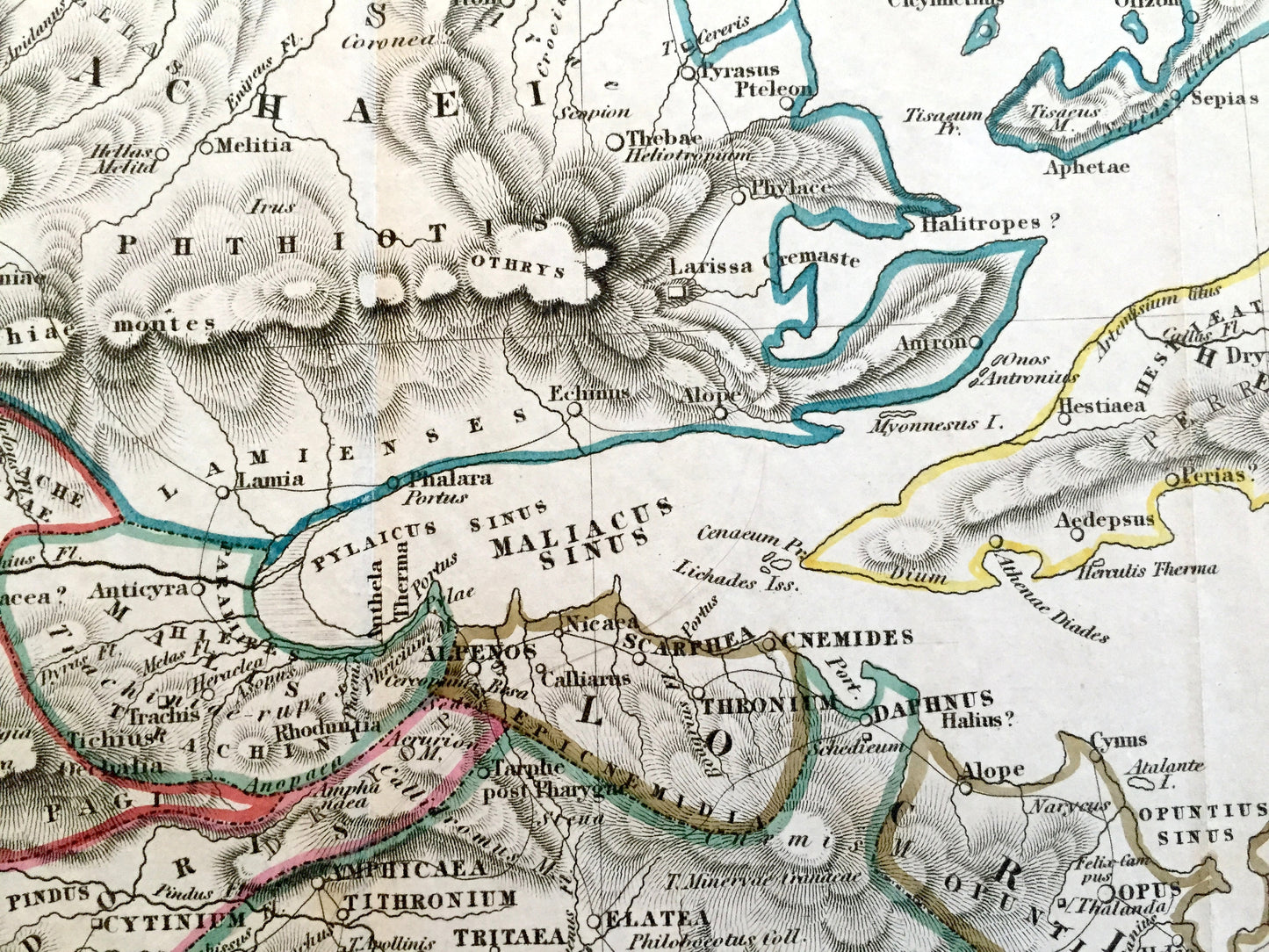 Antique 1830 Ancient Greece Map by J&C Walker, John Murray and Karl Otfried MÜLLER – Athens, Corinth, Ionian Islands, Macedonia, Delphi