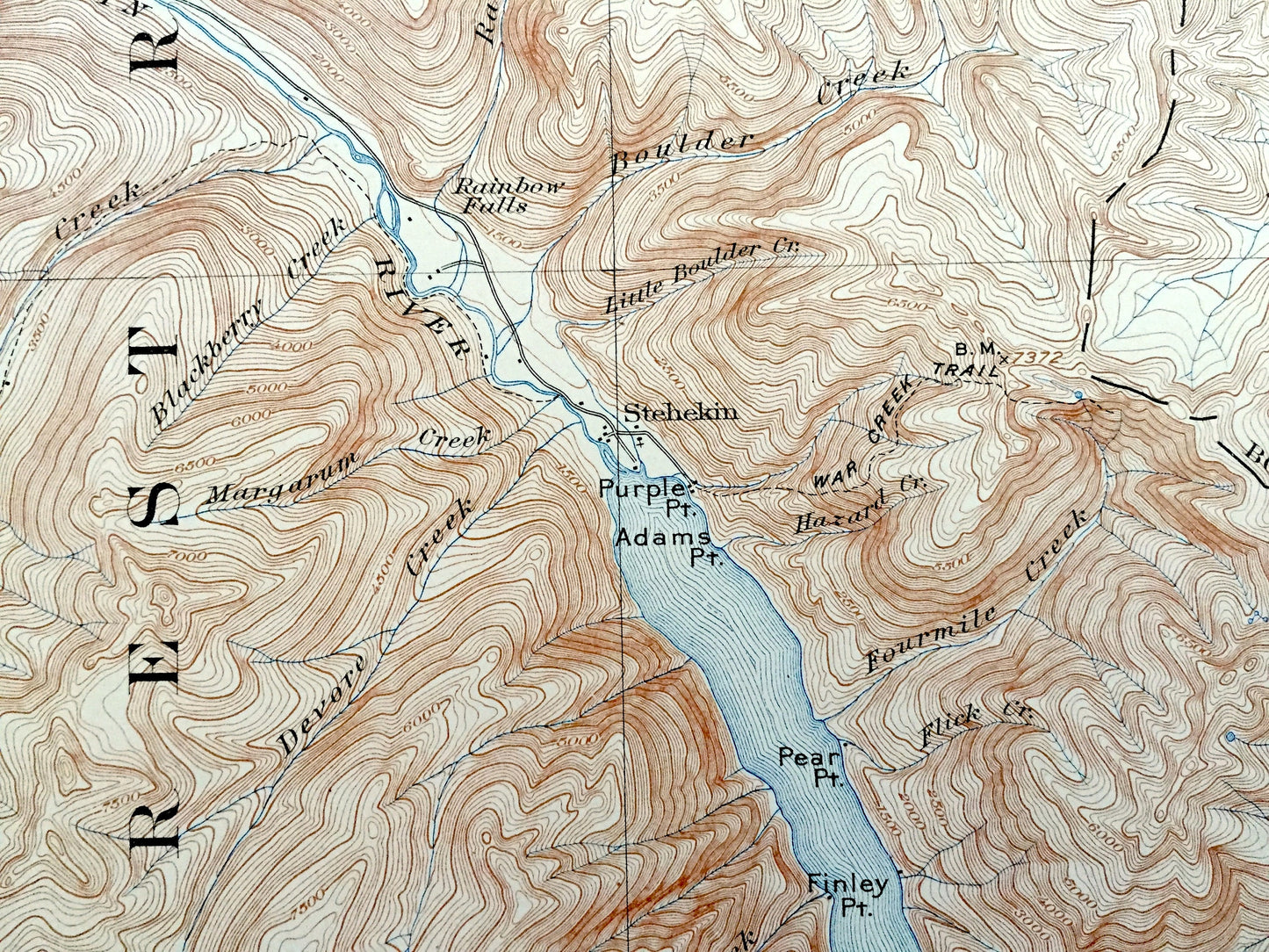 Antique Stehekin, Washington 1904 US Geological Survey Topographic Map – Chelan County, Cascade Range, Lake, Lucerne, Croker, Gilbert, WA
