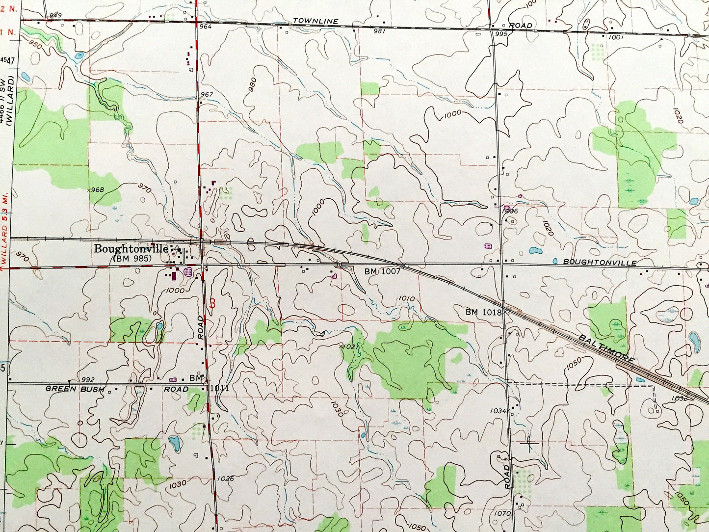 Antique Greenwich, Ohio 1960 US Geological Survey Topographic Map — Huron County, Fairfield, Fitchville, Ripley, Boughtonville, Delphi, OH