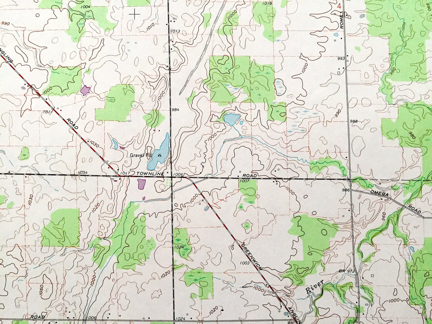 Antique Greenwich, Ohio 1960 US Geological Survey Topographic Map — Huron County, Fairfield, Fitchville, Ripley, Boughtonville, Delphi, OH