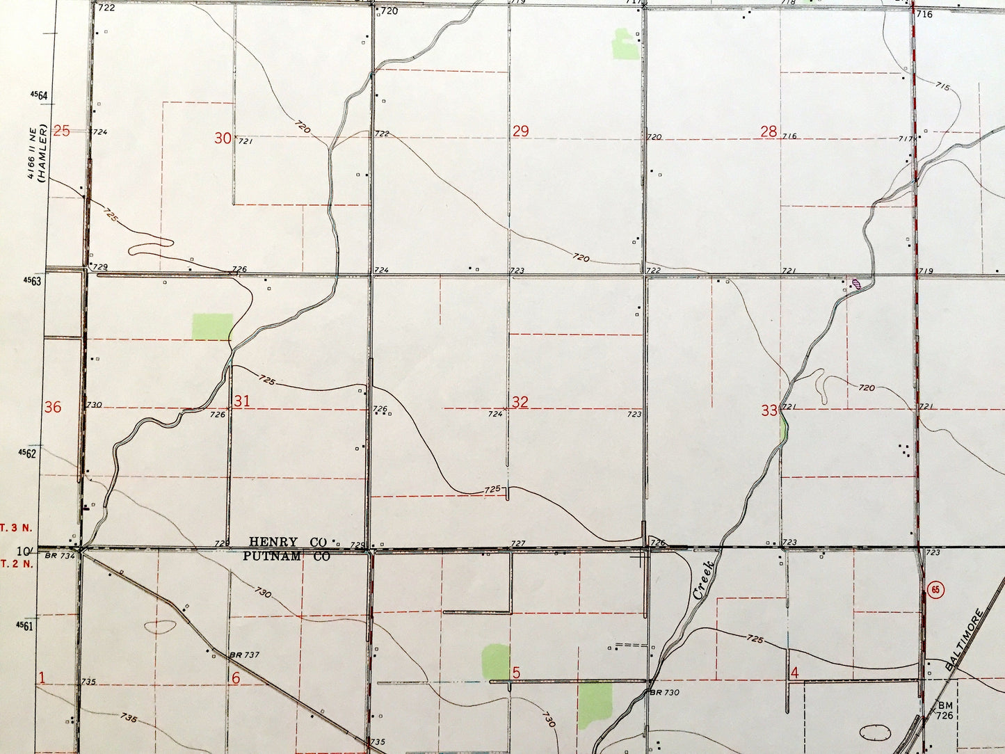 Antique Deshler, Ohio 1960 US Geological Survey Topographic Map — Henry, Wood, Putnam, Hancock County, Marion, Bartlow, Jackson, Liberty, OH