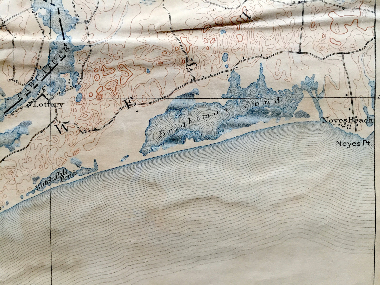 Antique Westerly, Rhode Island 1893 US Geological Survey Topographic Map – Stonington, Mystic Seaport, Connecticut, Fishers Island, CT RI
