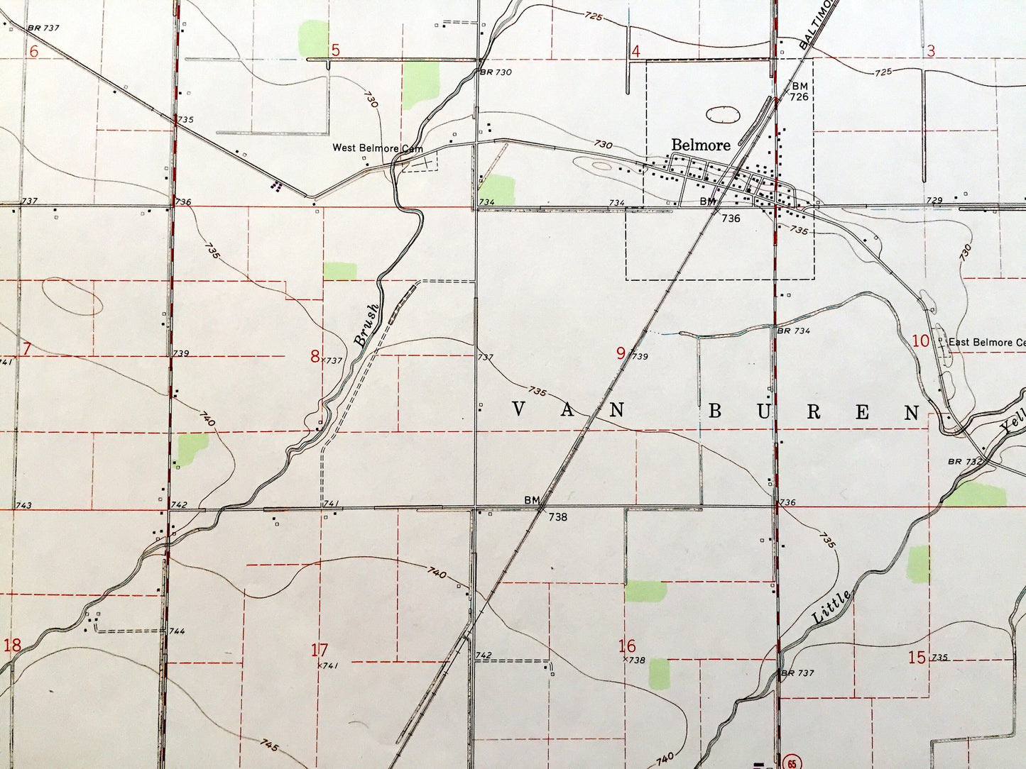 Antique Deshler, Ohio 1960 US Geological Survey Topographic Map — Henry, Wood, Putnam, Hancock County, Marion, Bartlow, Jackson, Liberty, OH