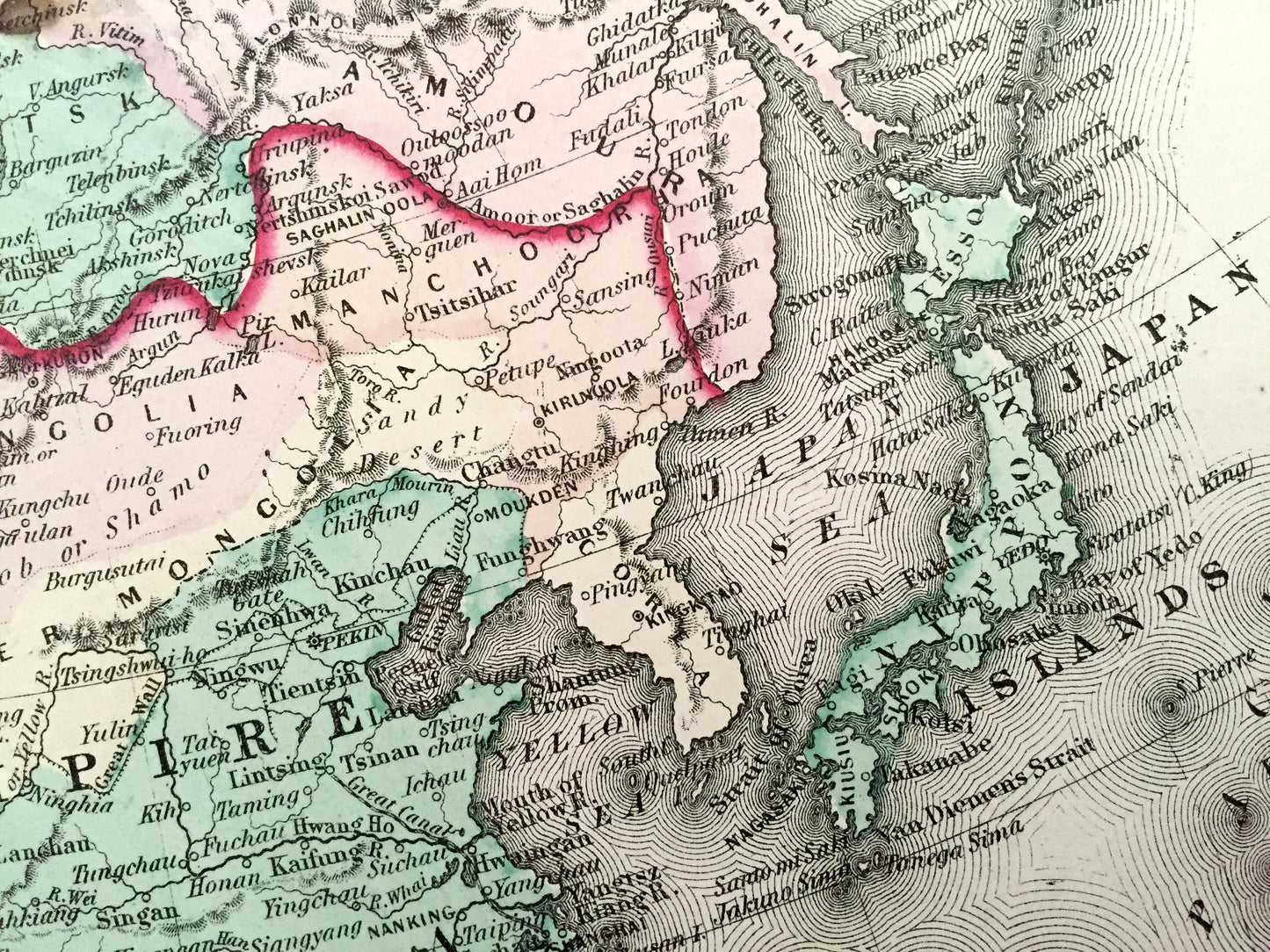 Antique 1874 Asia and Oceania Map from O.W. Gray's Atlas of United States of America; Stedman, Brown & Lyon – India, Australia, Middle East