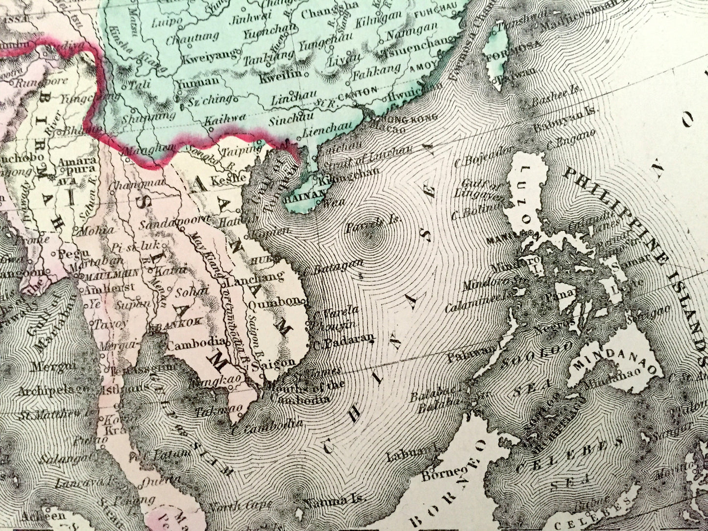 Antique 1874 Asia and Oceania Map from O.W. Gray's Atlas of United States of America; Stedman, Brown & Lyon – India, Australia, Middle East