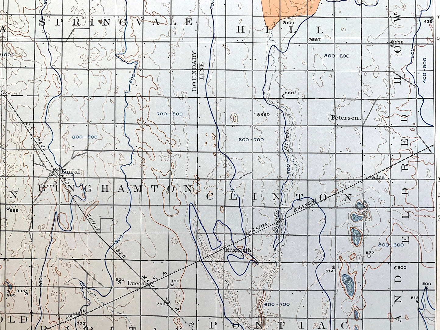 Antique Tower City, North Dakota 1909 US Geological Survey Topographic Map – Cass, Barnes, Ransom County, Valley City, Buffalo, Oriska ND