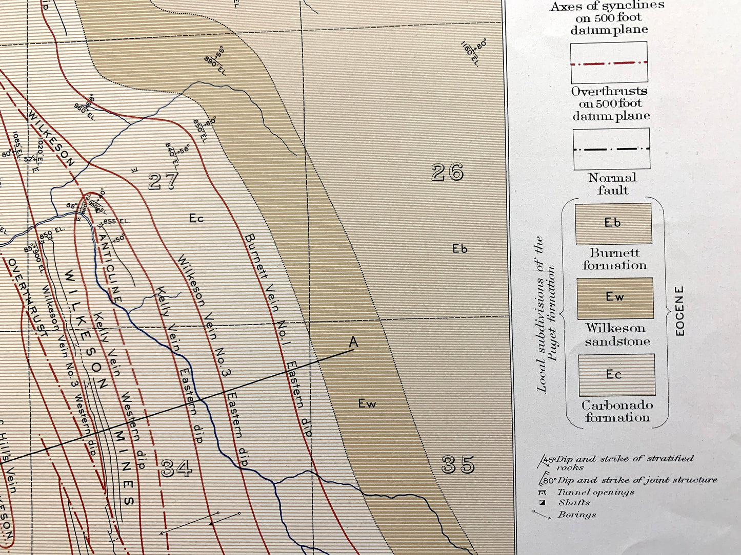 Antique Wilkeson, Washington 1899 US Geological Survey Topographic Map – Carbonado, Fairfax, Carbon River, Pierce County, Gleason Hill WA